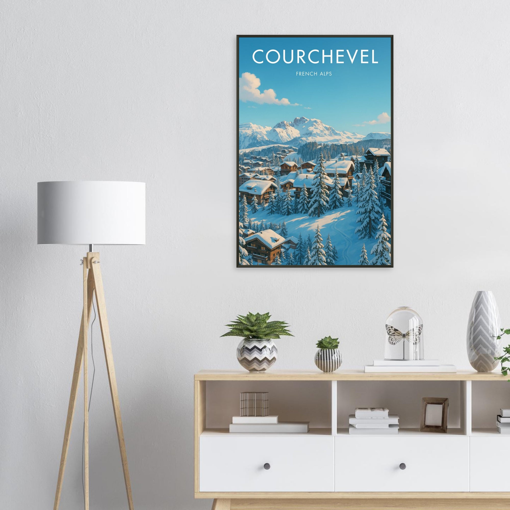 Courchevel Metal Frame Vintage Poster