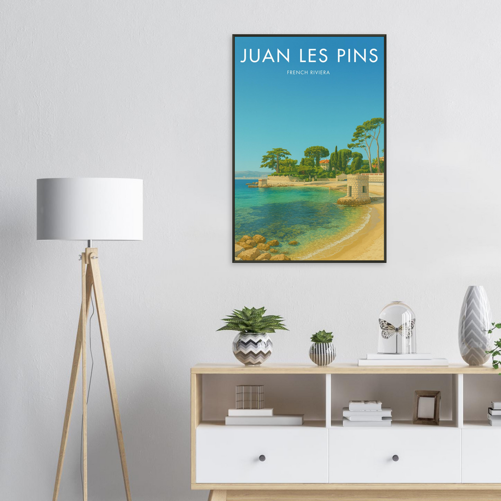 Juan Les Pins Metal Frame Vintage Poster