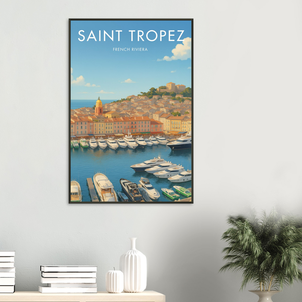 Saint Tropez Metal Frame Vintage Poster