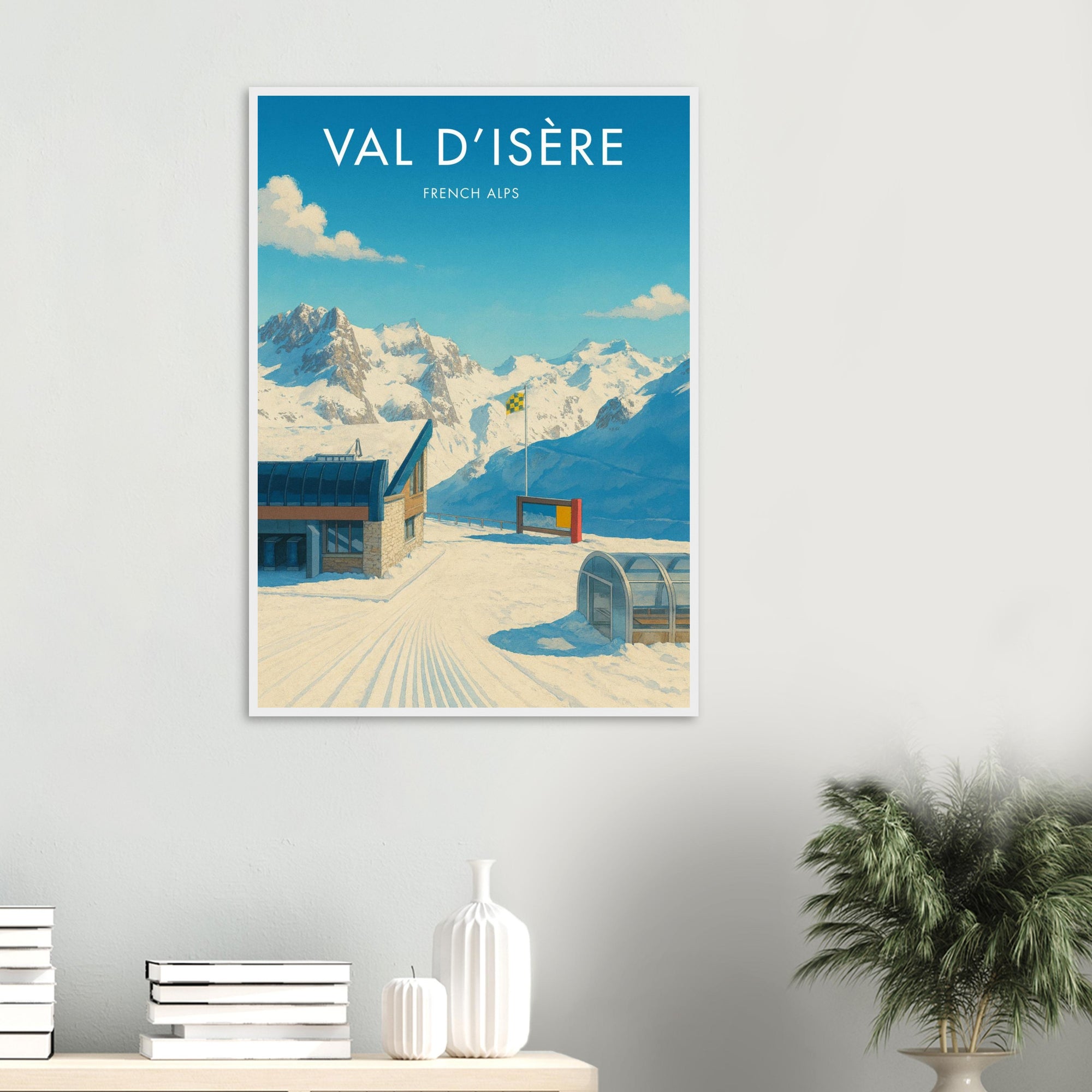 Val d'Isère Wooden Frame Vintage Poster
