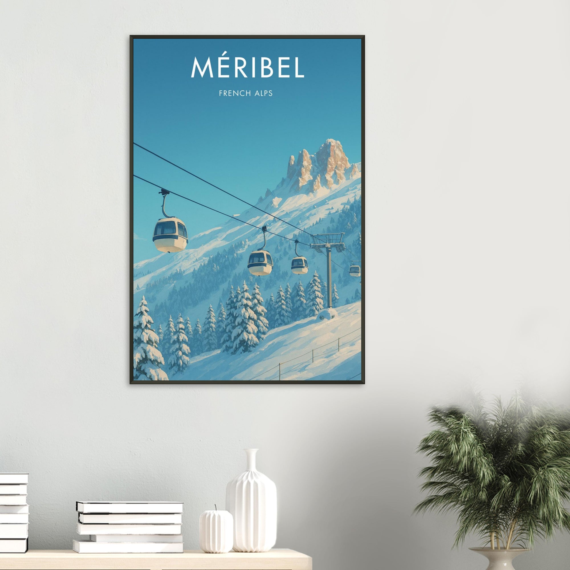 Mèribel Metal Frame Vintage Poster
