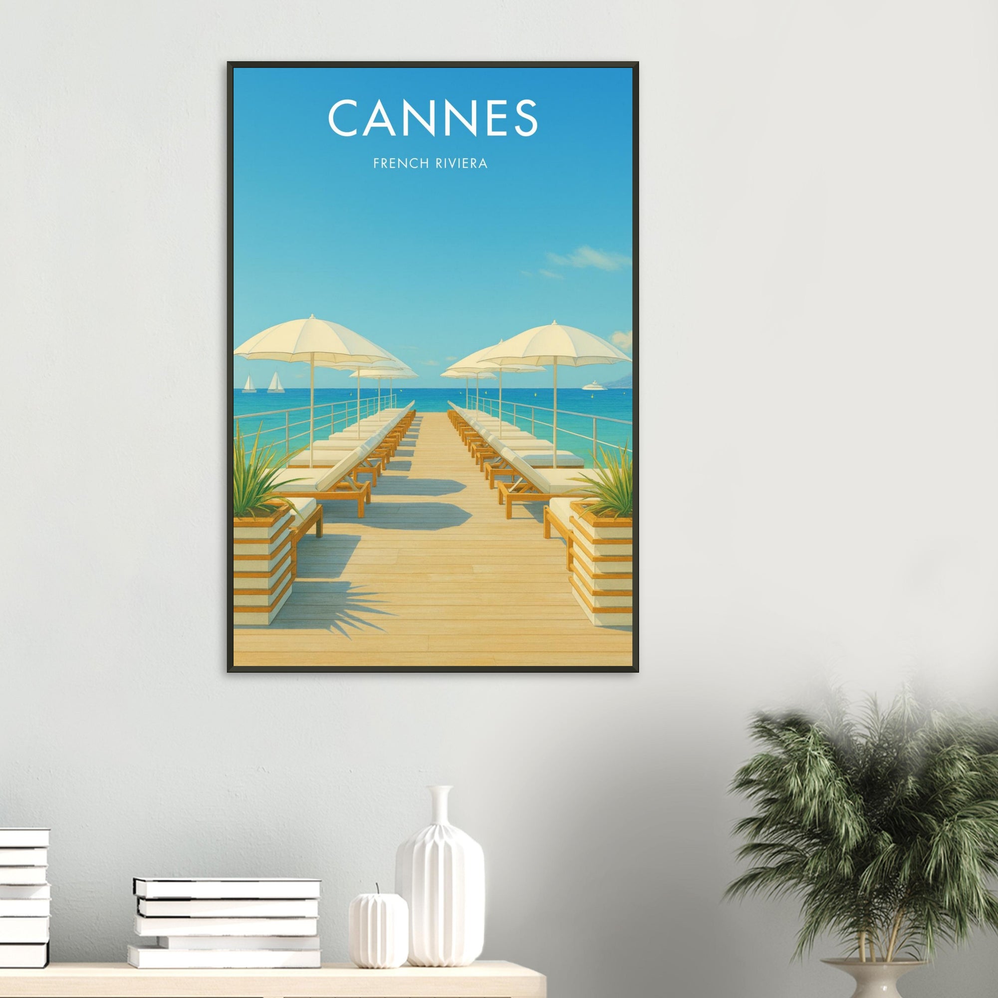 Cannes Metal Frame Vintage Poster