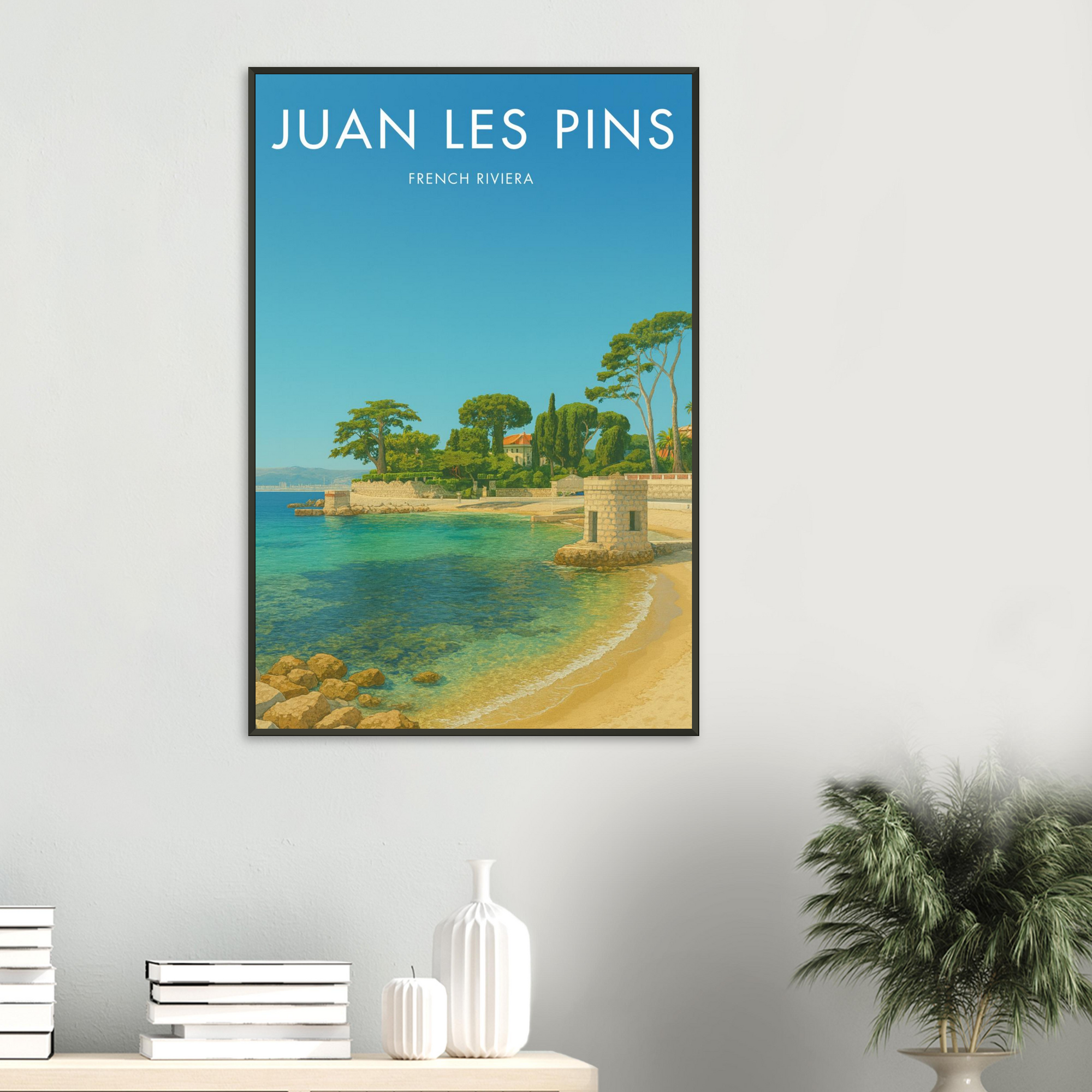 Juan Les Pins Metal Frame Vintage Poster