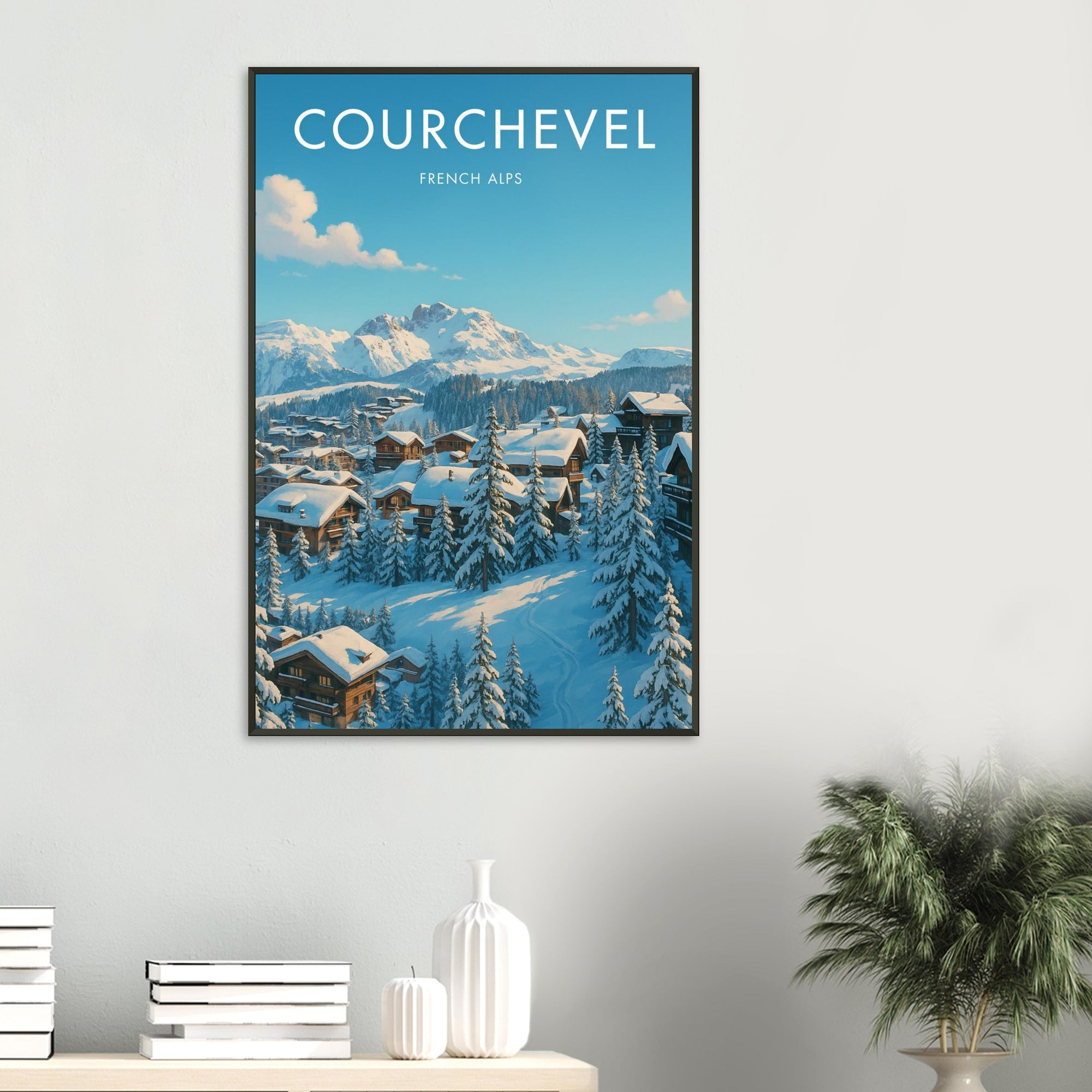 Courchevel Metal Frame Vintage Poster