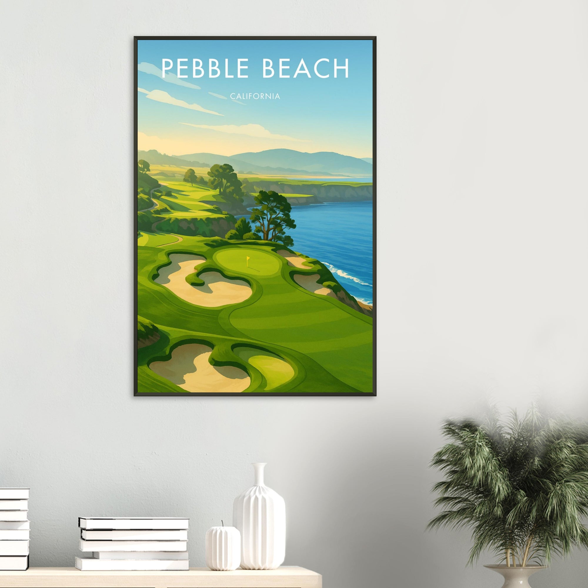 Pebble Beach Golf Course Metal Frame Poster