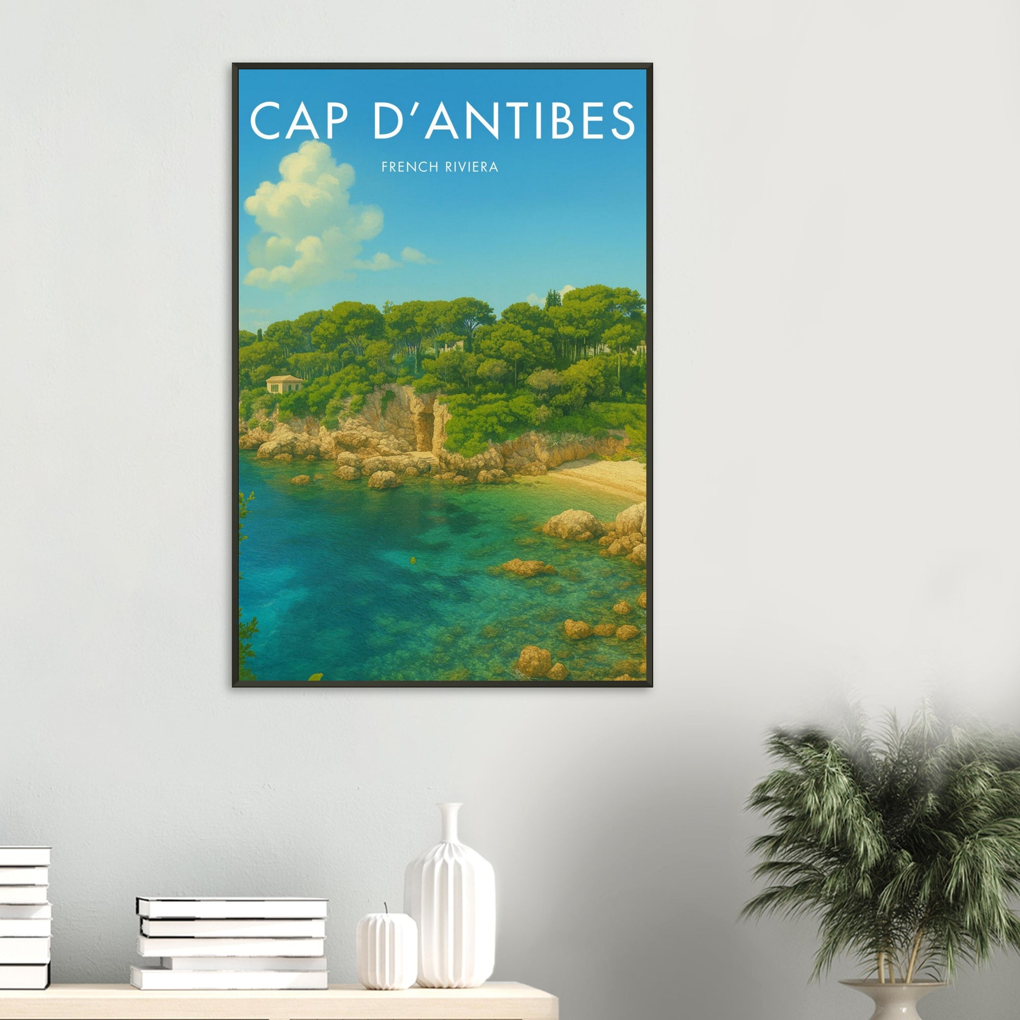 Cap D'Antibes Metal Frame Vintage Poster