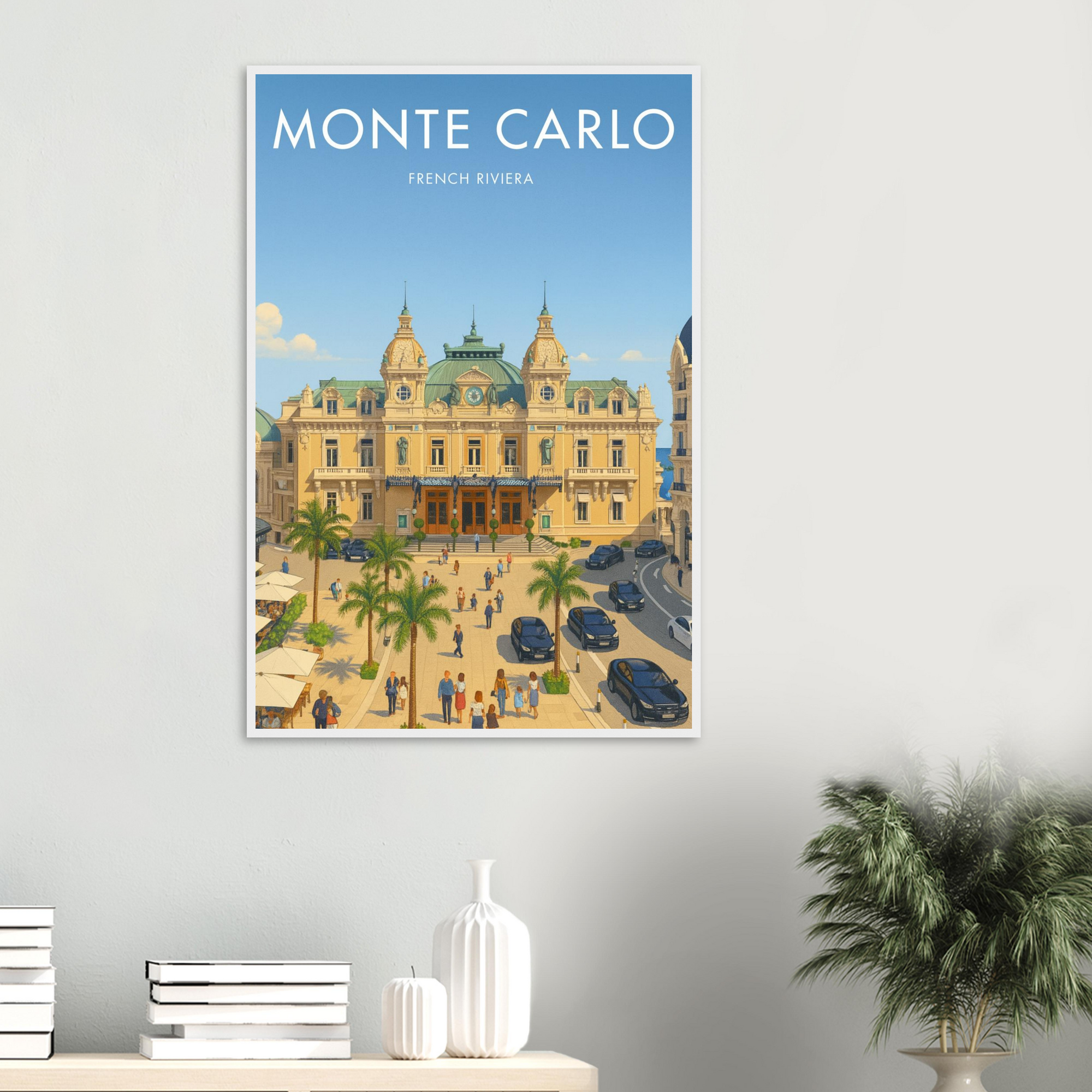 Monte Carlo Wooden Frame Vintage Poster