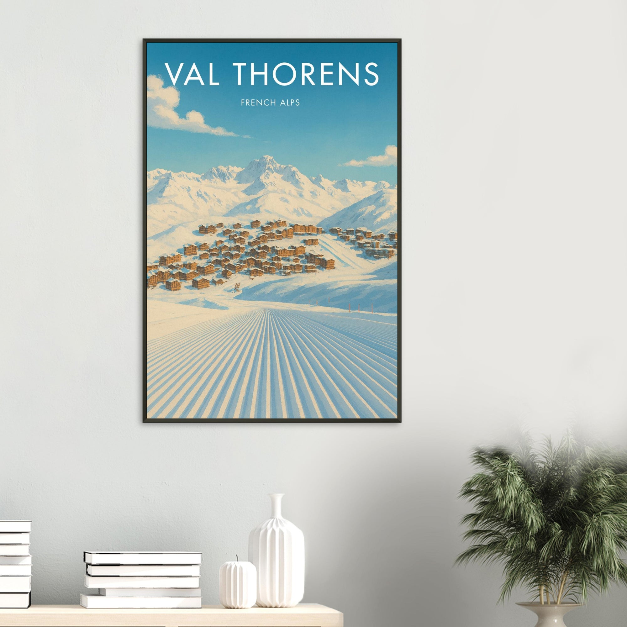 Val Thorens Metal Frame Vintage Poster