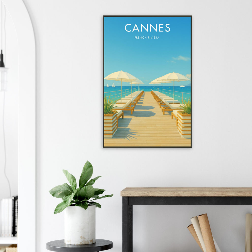 Cannes Metal Frame Vintage Poster