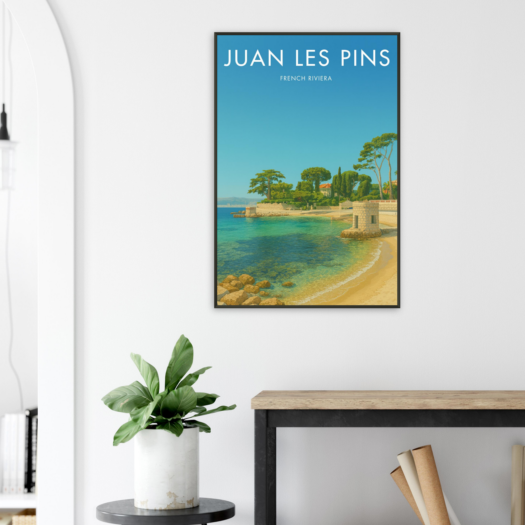 Juan Les Pins Metal Frame Vintage Poster