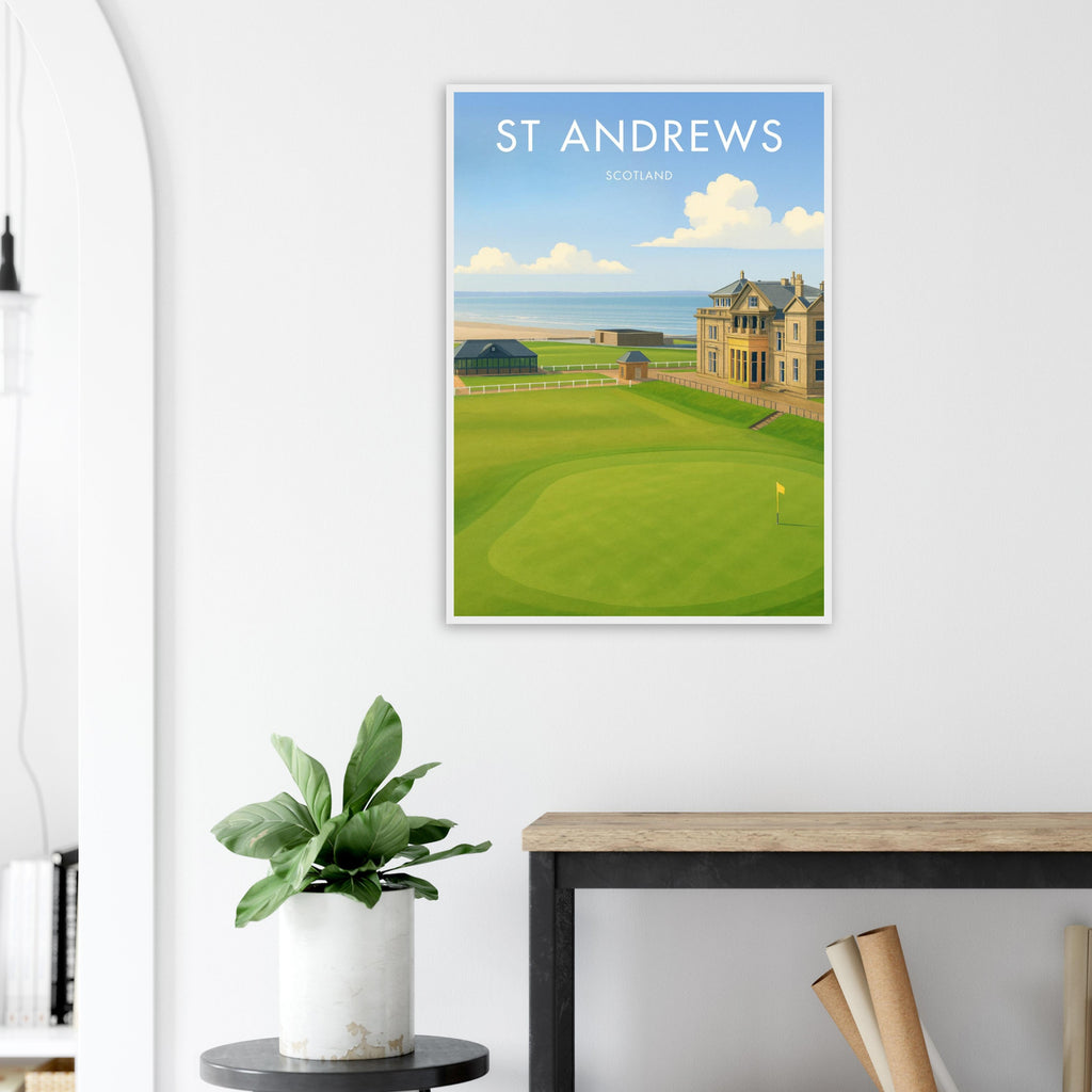 St Andrews Golf Course Wooden Frame Poster