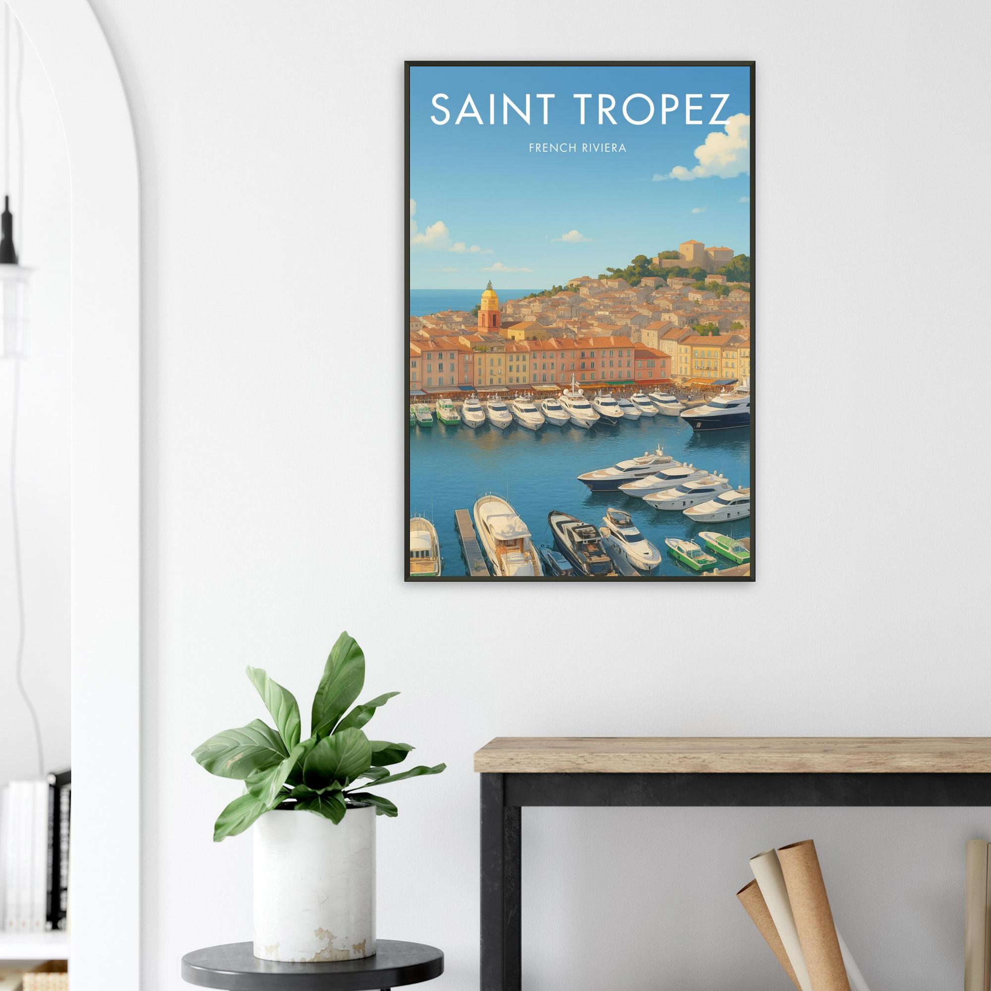 Saint Tropez Metal Frame Vintage Poster