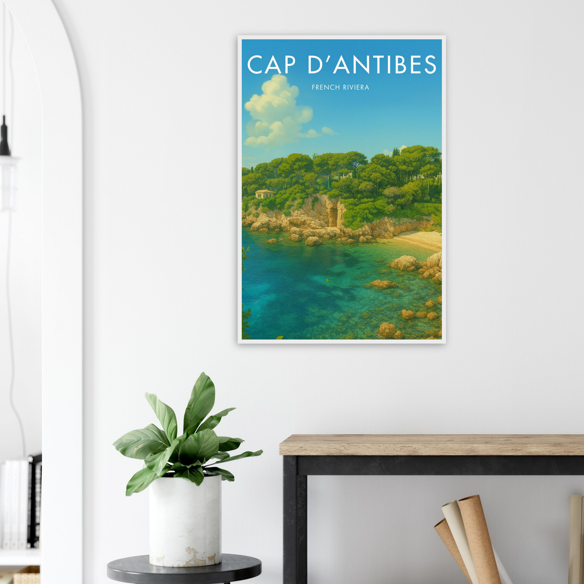 Cap D'Antibes Wooden Frame Vintage Poster
