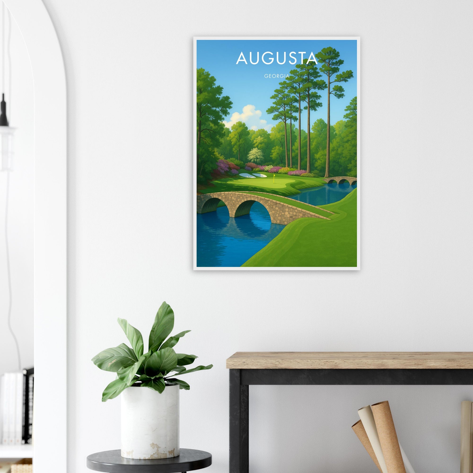Augusta Golf Course Wooden Frame Poster